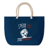 Sac de plage Bleu anse corde J'peux Pas Manif