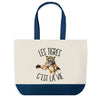 Sac de shopping bleu Tigre c'est la Vie