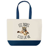 Sac de shopping bleu Tigre c'est la Vie