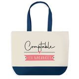 Sac de shopping bleu Comptable en Vacances