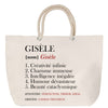 Sac Fête des Mères Mamie Famille Idée Cadeau anniversaire Noël Travail Boulot Métier Départ Retraite Collègue Femme cabas shopping plage