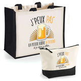 Cabas homme ou femme sac plage ou shopping tote bag pochette trousse Idée cadeau original pour anniversaire Noël travail départ retraite collègue famille fete des mères fetes des pères papa maman mamie papi