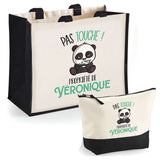 Cabas femme sac plage ou shopping tote bag pochette trousse Idée cadeau original pour anniversaire Noël travail départ retraite collègue famille fete des mères maman mamie