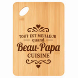 Planche bambou gravée personnalisée homme idée cadeau Fête des Pères apéro 30×20 prénom cuisine plateau fromage anniversaire noel papa papi 