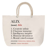Sac Fête des Mères Mamie Famille Idée Cadeau anniversaire Noël Travail Boulot Métier Départ Retraite Collègue Femme cabas shopping plage