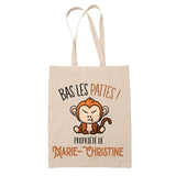 Sac tote bag réutilisable coton shopping Fête des Mères Mamie Famille Idée Cadeau anniversaire Noël Travail Boulot Métier Départ Retraite Collègue Femme