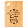 Planche bambou gravée personnalisée homme idée cadeau Fête des Pères apéro 30×20 prénom cuisine plateau fromage anniversaire noel papa papi 