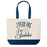 Sac de shopping bleu J'peux pas Sudoku