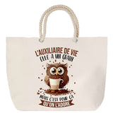 Sac Fête des Mères Mamie Famille Idée Cadeau anniversaire Noël Travail Boulot Métier Départ Retraite Collègue Femme cabas shopping plage