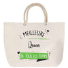 Sac Fête des Mères Mamie Famille Idée Cadeau anniversaire Noël Travail Boulot Métier Départ Retraite Collègue Femme cabas shopping plage