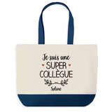 Sac de shopping bleu Soline Super Collègue