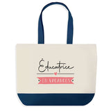 Sac de shopping bleu Éducatrice en Vacances