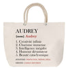 Sac Fête des Mères Mamie Famille Idée Cadeau anniversaire Noël Travail Boulot Métier Départ Retraite Collègue Femme cabas shopping plage