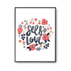 Affiche Amour Self Love fleurs blanc - Planetee