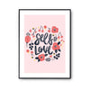 Affiche Amour Self Love fleurs rose - Planetee