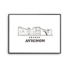 Affiche Avignon | Poster Tableau dessin ville de France pour décoration murale qualité papier Premium A4 - Planetee