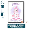 Affiche Bébé Enfant Meilleure Famille Licorne Personnalisable Fille - Planetee