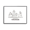Affiche Colmar | Poster Tableau dessin ville de France pour décoration murale qualité papier Premium A4 - Planetee