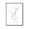 Affiche Couple Portrait Minimaliste Blanc - Planetee