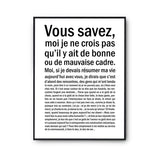 Affiche femme Cadre Bonne ou mauvaise - Planetee