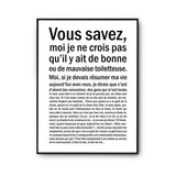 Affiche femme Toiletteuse Bonne ou mauvaise - Planetee