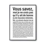 Affiche femme Violoniste Bonne ou mauvaise - Planetee