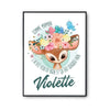 Affiche prénom Violette Biche - Planetee
