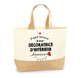 Sac Jute Fête des Mères Fêtes des Pères Mamie Papi Famille Idée Cadeau anniversaire Noël Travail Boulot Métier Départ Retraite Collègue Femme Homme