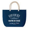 Sac de Plage Bleu avec Anse Corde Certifiée meilleure Maitre de Stage