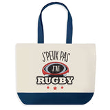 Sac de shopping bleu J'peux pas Rugby Étoiles
