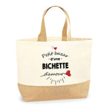 Sac Jute Fête des Mères Fêtes des Pères Mamie Papi Famille Idée Cadeau anniversaire Noël Travail Boulot Métier Départ Retraite Collègue Femme Homme