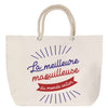 Sac Fête des Mères Mamie Famille Idée Cadeau anniversaire Noël Travail Boulot Métier Départ Retraite Collègue Femme cabas shopping plage