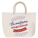 Sac Fête des Mères Mamie Famille Idée Cadeau anniversaire Noël Travail Boulot Métier Départ Retraite Collègue Femme cabas shopping plage