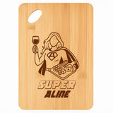 Planche bambou gravée personnalisée femme idée cadeau Fête des Mères apéro 30×20 prénom cuisine plateau fromage anniversaire noel maman mamie