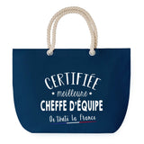 Sac de Plage Bleu avec Anse Corde Certifié meilleur Cheffe d'Équipe