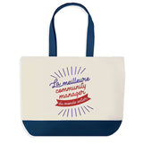 Sac de shopping bleu Community Manager Meilleure du Monde