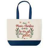 Sac Fête des Mères Mamie Famille Idée Cadeau anniversaire Noël Travail Boulot Métier Départ Retraite Collègue Femme cabas shopping plage