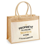 Sac Fête des Mères Mamie Famille Idée Cadeau anniversaire Noël Travail Boulot Métier Départ Retraite Collègue Femme cabas shopping plage