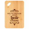Planche bambou gravée personnalisée femme idée cadeau Fête des Mères apéro 30×20 prénom cuisine plateau fromage anniversaire noel maman mamie