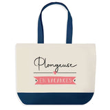 Sac de shopping bleu Plongeuse en Vacances