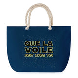 Sac de plage Bleu anse corde Voile soit avec toi