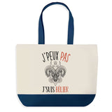 Sac de shopping bleu J'peux pas Signe Bélier