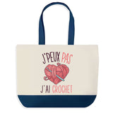Sac de shopping bleu J'peux pas Crochet
