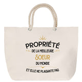 Sac Fête des Mères Mamie Famille Idée Cadeau anniversaire Noël Travail Boulot Métier Départ Retraite Collègue Femme cabas shopping plage