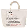 Sac Fête des Mères Mamie Famille Idée Cadeau anniversaire Noël Travail Boulot Métier Départ Retraite Collègue Femme cabas shopping plage