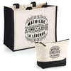 Cabas femme sac plage ou shopping tote bag pochette trousse Idée cadeau original pour anniversaire Noël travail départ retraite collègue famille fete des mères maman mamie