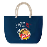 Sac de plage Bleu anse corde J'peux Pas Tacos