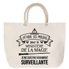 Sac Fête des Mères Mamie Famille Idée Cadeau anniversaire Noël Travail Boulot Métier Départ Retraite Collègue Femme cabas shopping plage