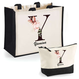 Cabas femme sac plage ou shopping tote bag pochette trousse Idée cadeau original pour anniversaire Noël travail départ retraite collègue famille fete des mères maman mamie