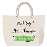 Sac Fête des Mères Mamie Famille Idée Cadeau anniversaire Noël Travail Boulot Métier Départ Retraite Collègue Femme cabas shopping plage